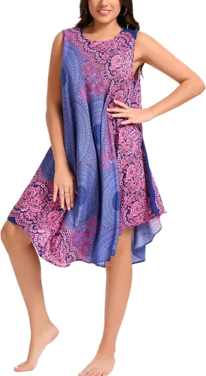 Boho Dresses for Women,Sleeveless Tank Dress Beach Vacation Outfits