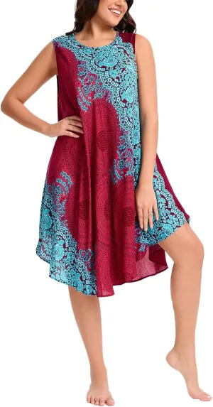 Boho Dresses for Women,Sleeveless Tank Dress Beach Vacation Outfits