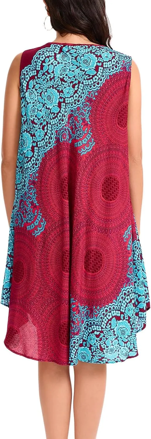Boho Dresses for Women,Sleeveless Tank Dress Beach Vacation Outfits