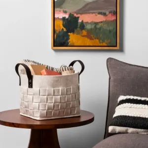 Boston Beige Felt Storage Hamper Baskets