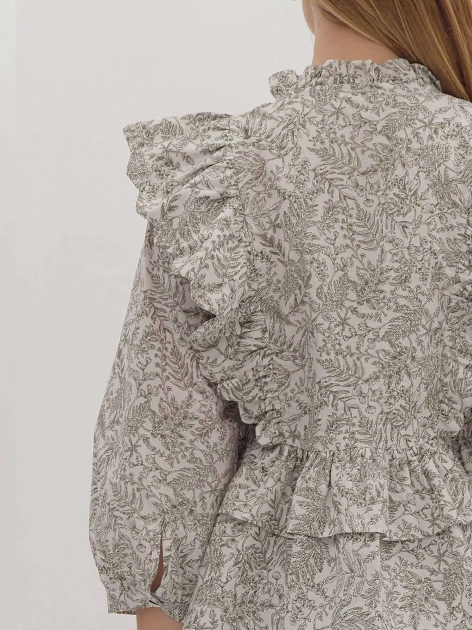 Botanical Print Peplum Top