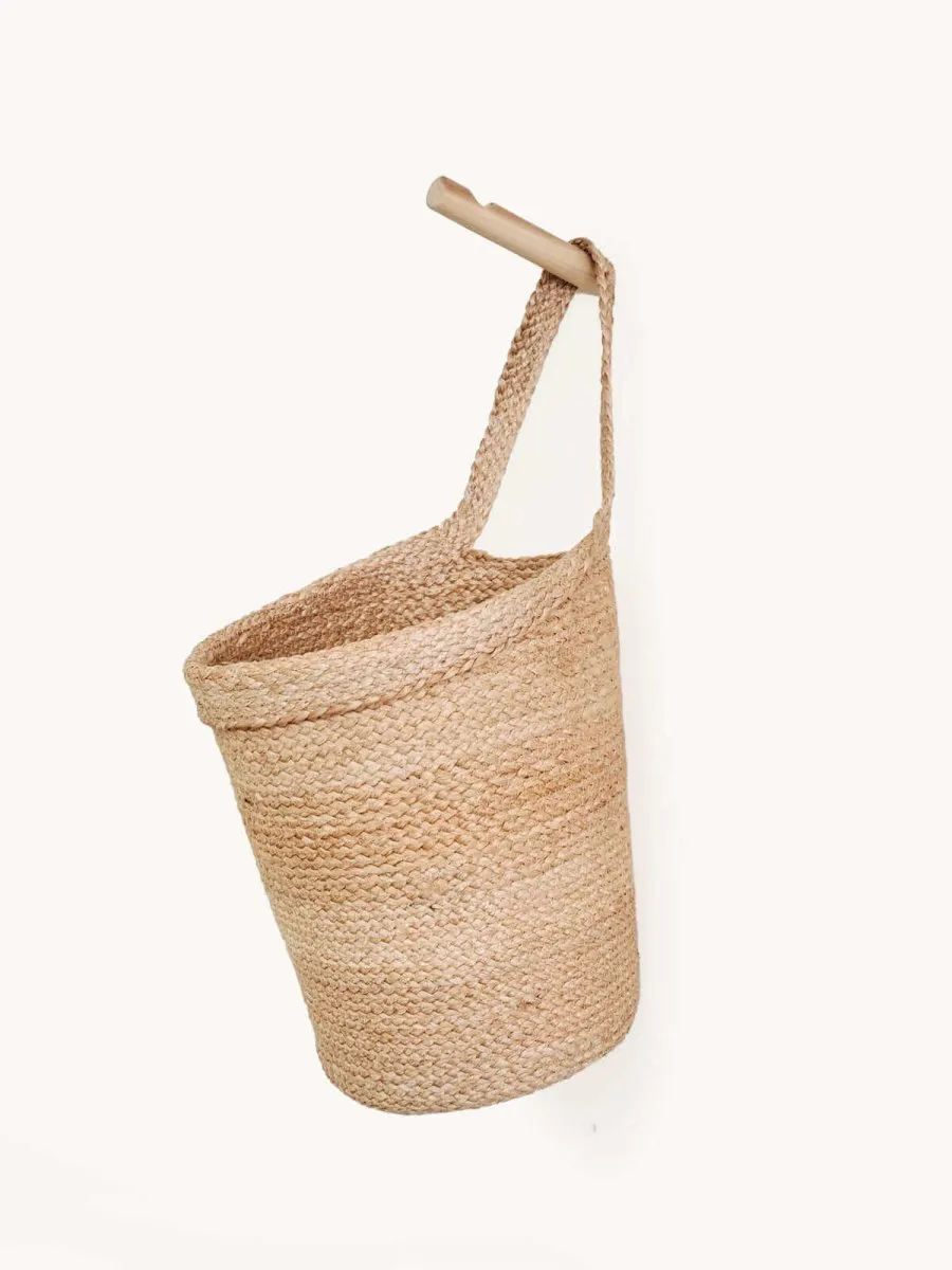 Braided Jute Wall Hanging Basket – Chic Storage