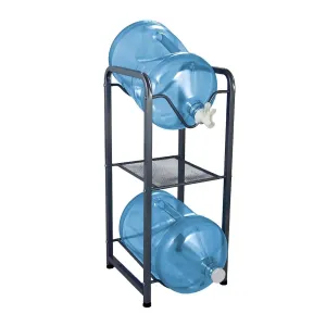 Brio Stainless Steel 2-Bottle Storage Rack w/ Shelf