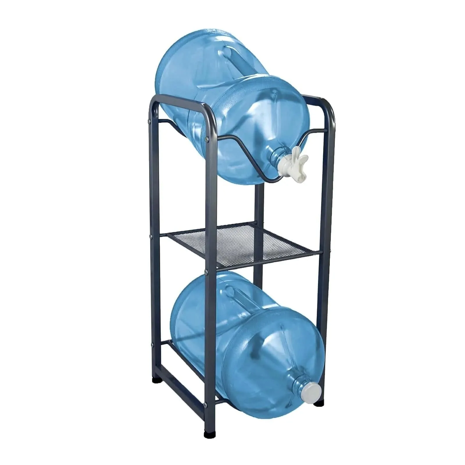 Brio Stainless Steel 2-Bottle Storage Rack w/ Shelf