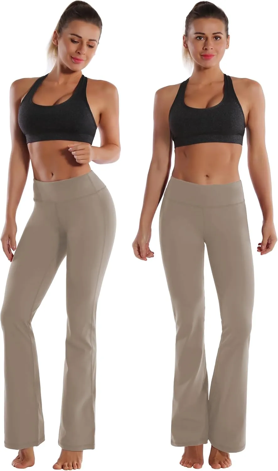 BUBBLELIME 29"/31"/33"/35" 3 Styles Women's Bootcut Yoga Pants Basic/Back Pockets High Waist Workout Tummy Control Flare
