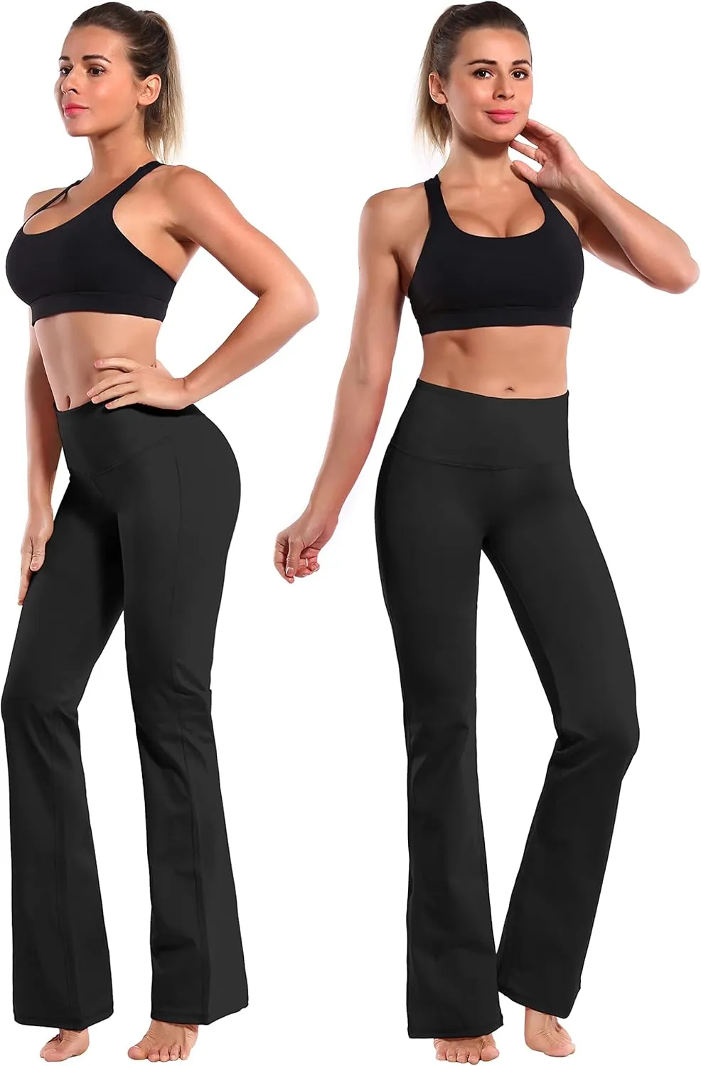 BUBBLELIME 29"/31"/33"/35"/37" 3 Styles Women's High Waist Bootcut Yoga Pants Basic/Side Pockets Tummy Control Workout Flared