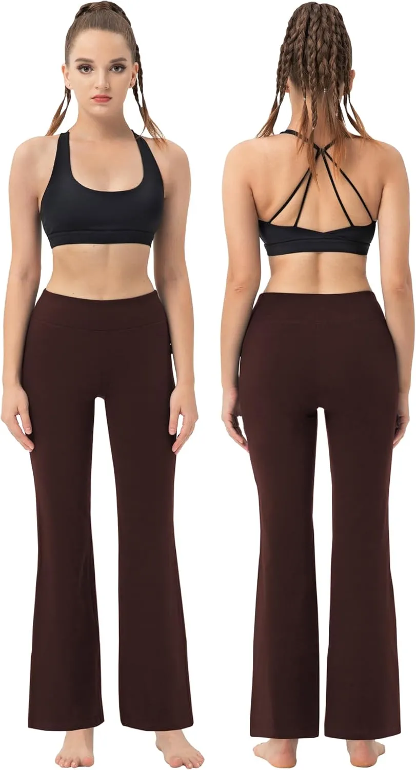 BUBBLELIME 29"/31"/33"/35"/37" 3 Styles Women's High Waist Bootcut Yoga Pants Basic/Side Pockets Tummy Control Workout Flared