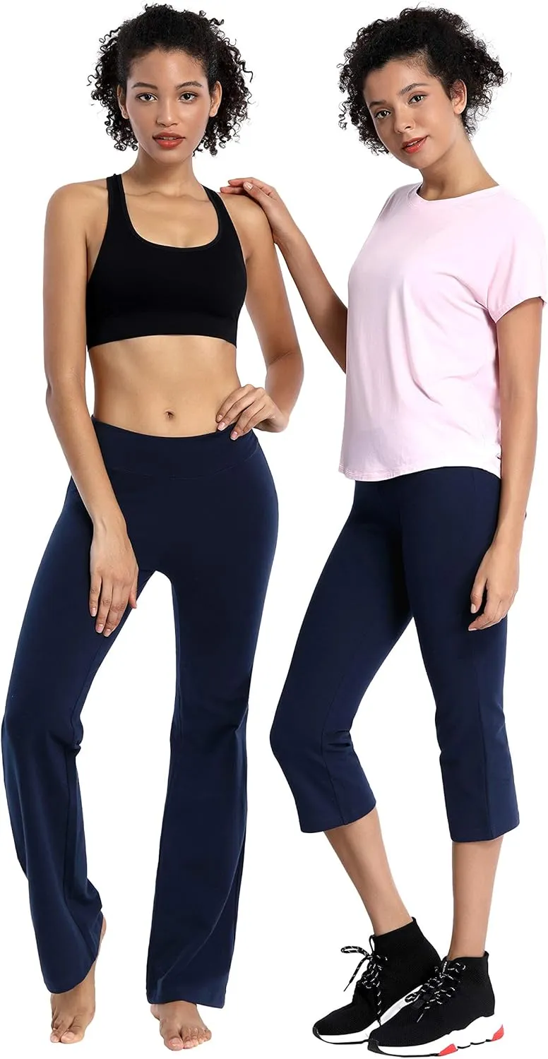 BUBBLELIME 29"/31"/33"/35"/37" 3 Styles Women's High Waist Bootcut Yoga Pants Basic/Side Pockets Tummy Control Workout Flared