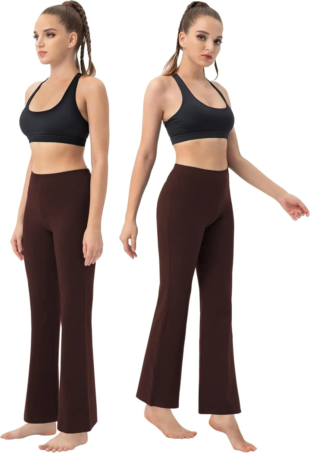 BUBBLELIME 29"/31"/33"/35"/37" 3 Styles Women's High Waist Bootcut Yoga Pants Basic/Side Pockets Tummy Control Workout Flared
