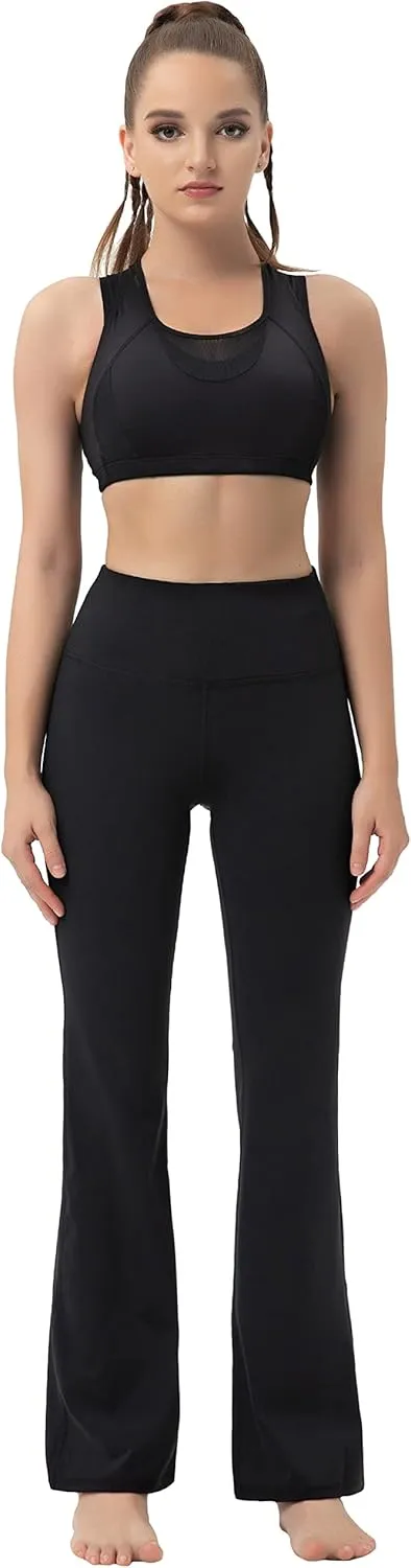 BUBBLELIME 29"/31"/33"/35"/37" 3 Styles Women's High Waist Bootcut Yoga Pants Basic/Side Pockets Tummy Control Workout Flared