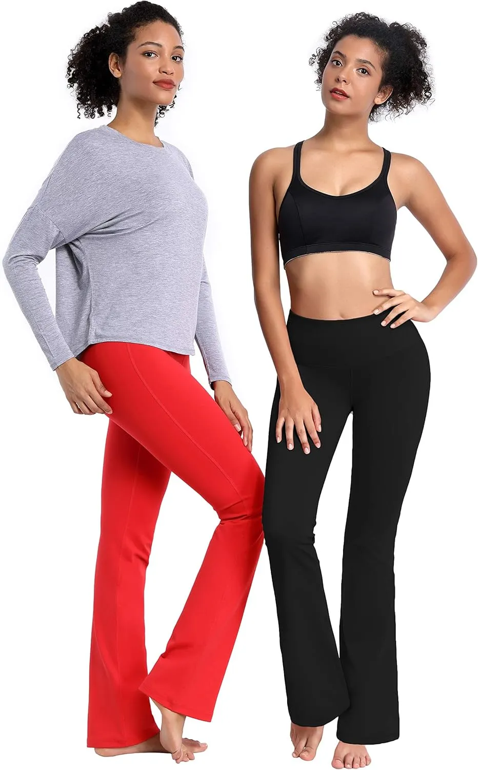 BUBBLELIME 29"/31"/33"/35"/37" 3 Styles Women's High Waist Bootcut Yoga Pants Basic/Side Pockets Tummy Control Workout Flared