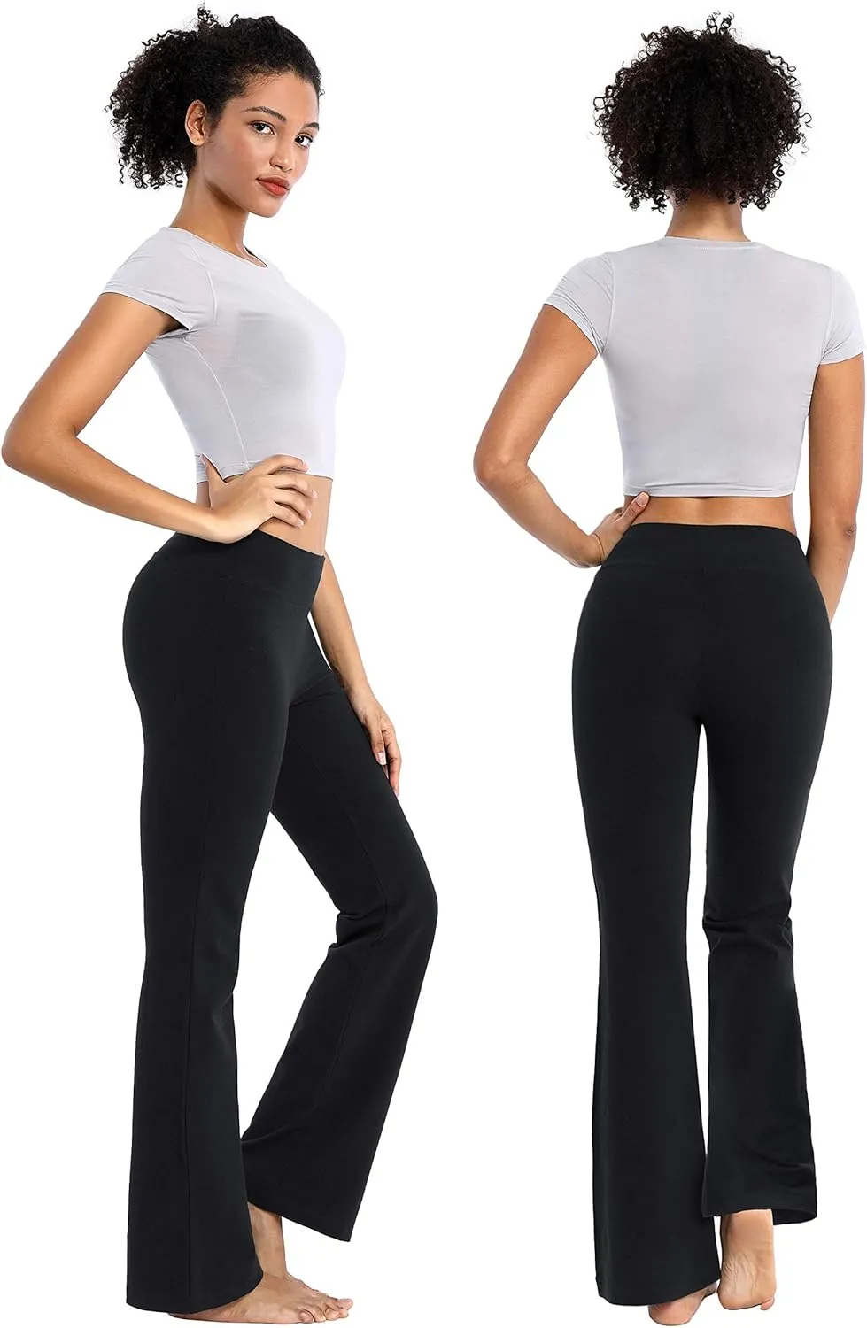 BUBBLELIME 29"/31"/33"/35"/37" 3 Styles Women's High Waist Bootcut Yoga Pants Basic/Side Pockets Tummy Control Workout Flared