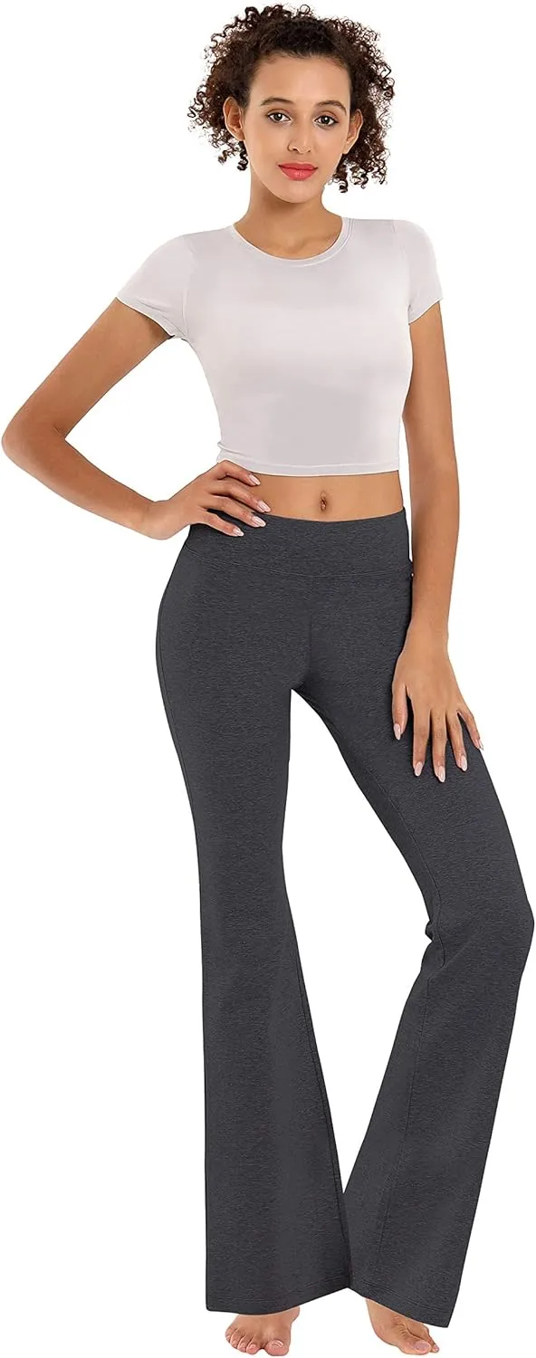 BUBBLELIME 29"/31"/33"/35"/37" 3 Styles Women's High Waist Bootcut Yoga Pants Basic/Side Pockets Tummy Control Workout Flared