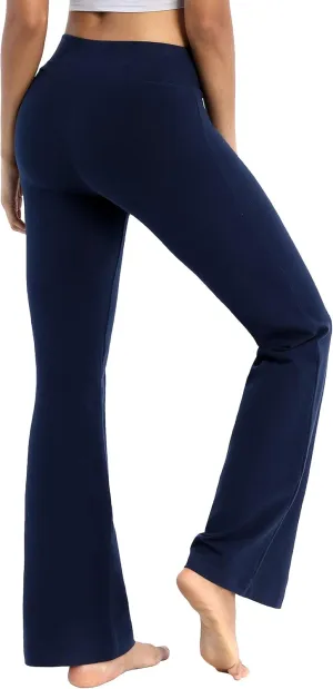 BUBBLELIME 29"/31"/33"/35"/37" 3 Styles Women's High Waist Bootcut Yoga Pants Basic/Side Pockets Tummy Control Workout Flared
