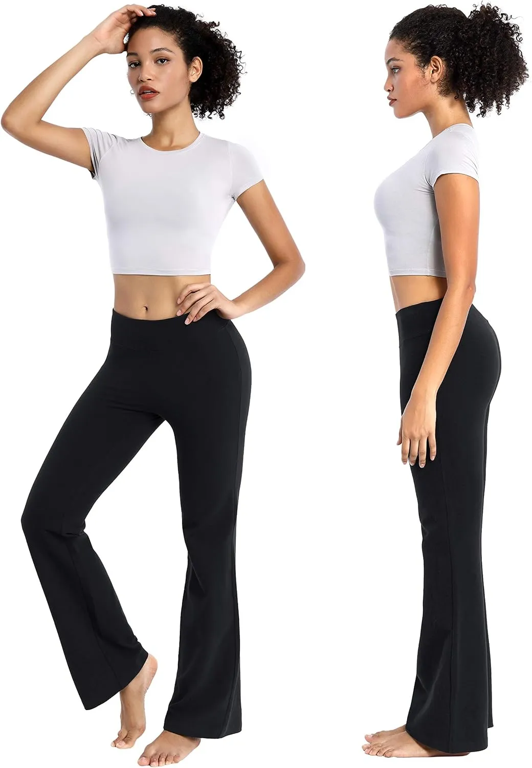BUBBLELIME 29"/31"/33"/35"/37" 3 Styles Women's High Waist Bootcut Yoga Pants Basic/Side Pockets Tummy Control Workout Flared