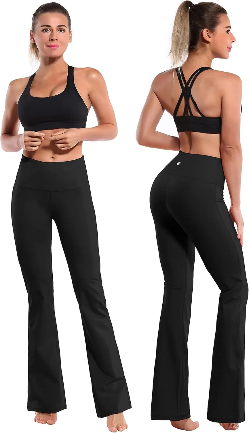 BUBBLELIME 29"/31"/33"/35"/37" 3 Styles Women's High Waist Bootcut Yoga Pants Basic/Side Pockets Tummy Control Workout Flared