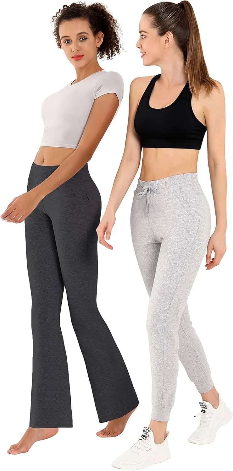 BUBBLELIME 29"/31"/33"/35"/37" 3 Styles Women's High Waist Bootcut Yoga Pants Basic/Side Pockets Tummy Control Workout Flared