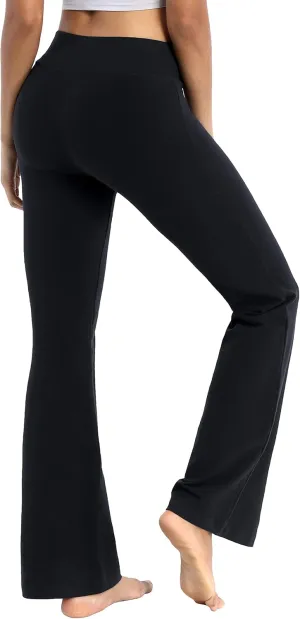 BUBBLELIME 29"/31"/33"/35"/37" 3 Styles Women's High Waist Bootcut Yoga Pants Basic/Side Pockets Tummy Control Workout Flared