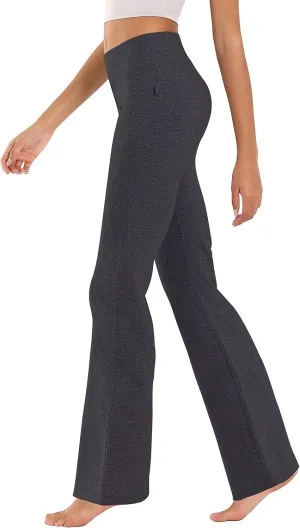 BUBBLELIME 29"/31"/33"/35"/37" 3 Styles Women's High Waist Bootcut Yoga Pants Basic/Side Pockets Tummy Control Workout Flared