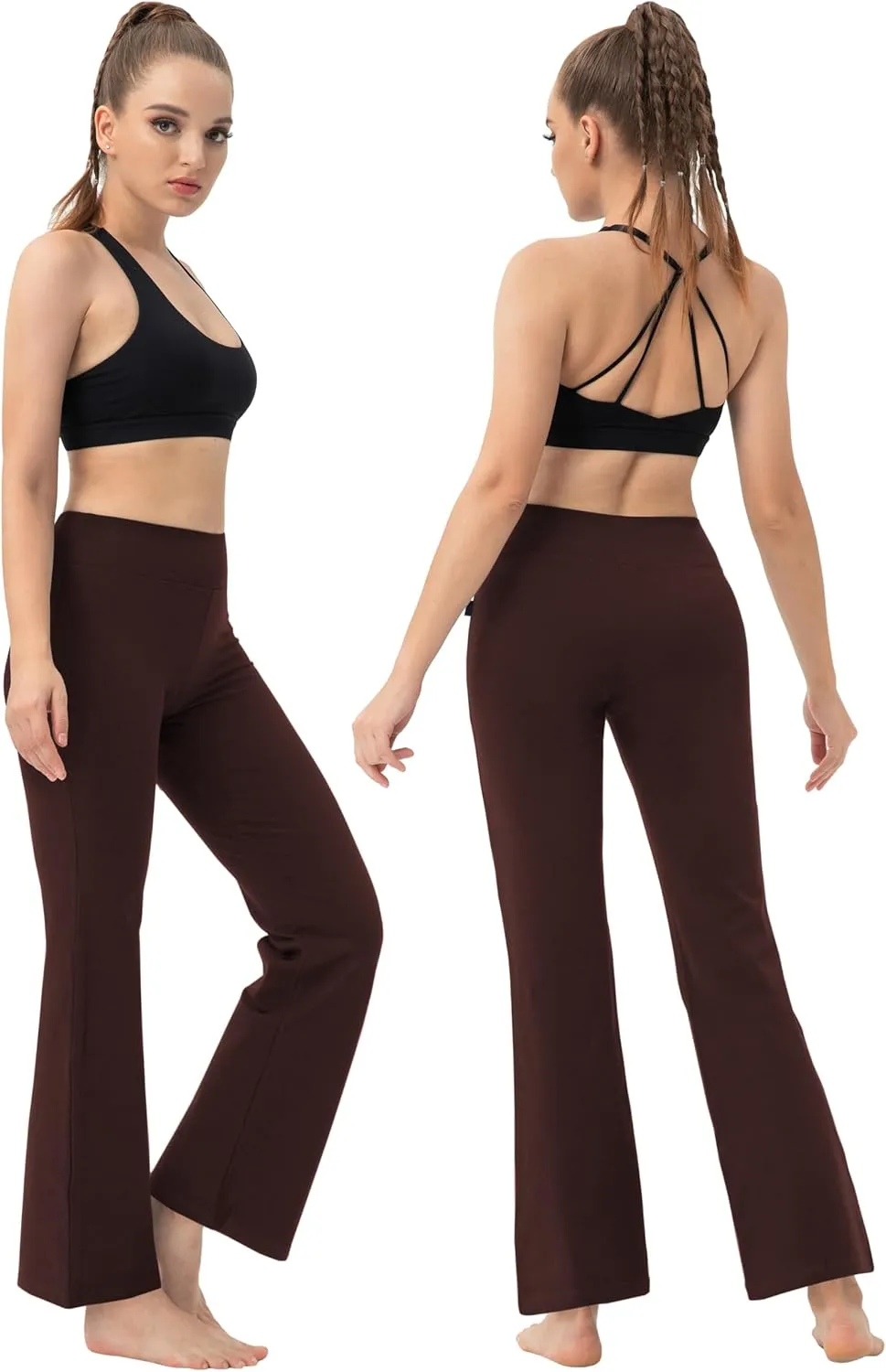 BUBBLELIME 29"/31"/33"/35"/37" 3 Styles Women's High Waist Bootcut Yoga Pants Basic/Side Pockets Tummy Control Workout Flared