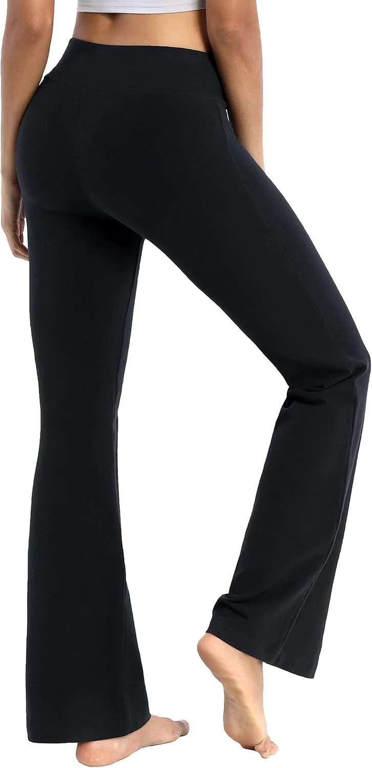 BUBBLELIME 29"/31"/33"/35"/37" 3 Styles Women's High Waist Bootcut Yoga Pants Basic/Side Pockets Tummy Control Workout Flared