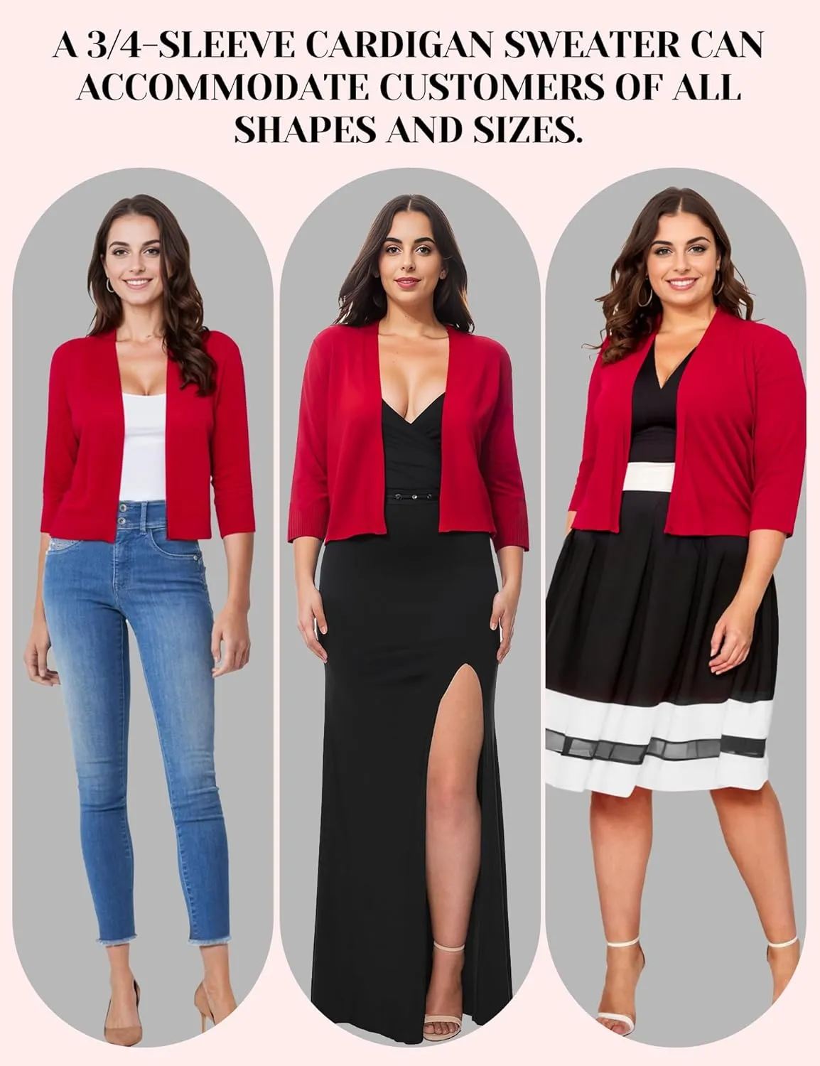 Cardigan for Women, Lightweight Cardigans Women Dressy for Summer, Short Bolero 3/4 Sleeve Cropped Shrug Sweaters Jacket