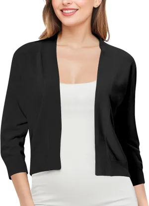 Cardigan for Women, Lightweight Cardigans Women Dressy for Summer, Short Bolero 3/4 Sleeve Cropped Shrug Sweaters Jacket