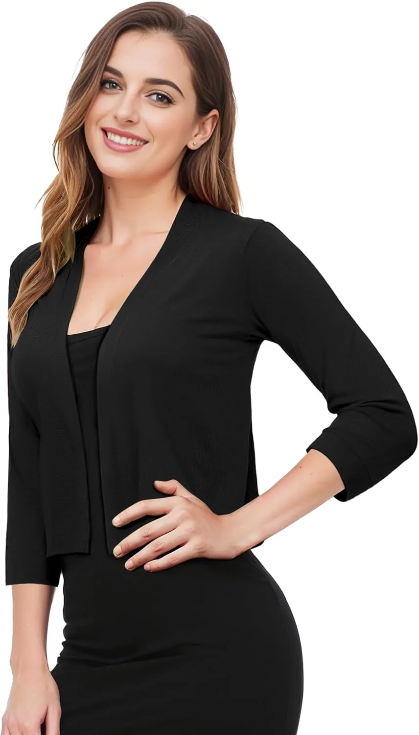 Cardigan for Women, Lightweight Cardigans Women Dressy for Summer, Short Bolero 3/4 Sleeve Cropped Shrug Sweaters Jacket