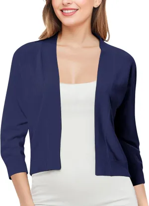 Cardigan for Women, Lightweight Cardigans Women Dressy for Summer, Short Bolero 3/4 Sleeve Cropped Shrug Sweaters Jacket