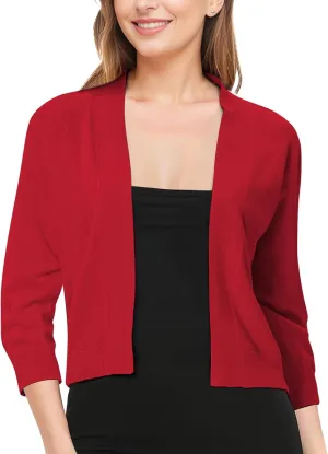 Cardigan for Women, Lightweight Cardigans Women Dressy for Summer, Short Bolero 3/4 Sleeve Cropped Shrug Sweaters Jacket