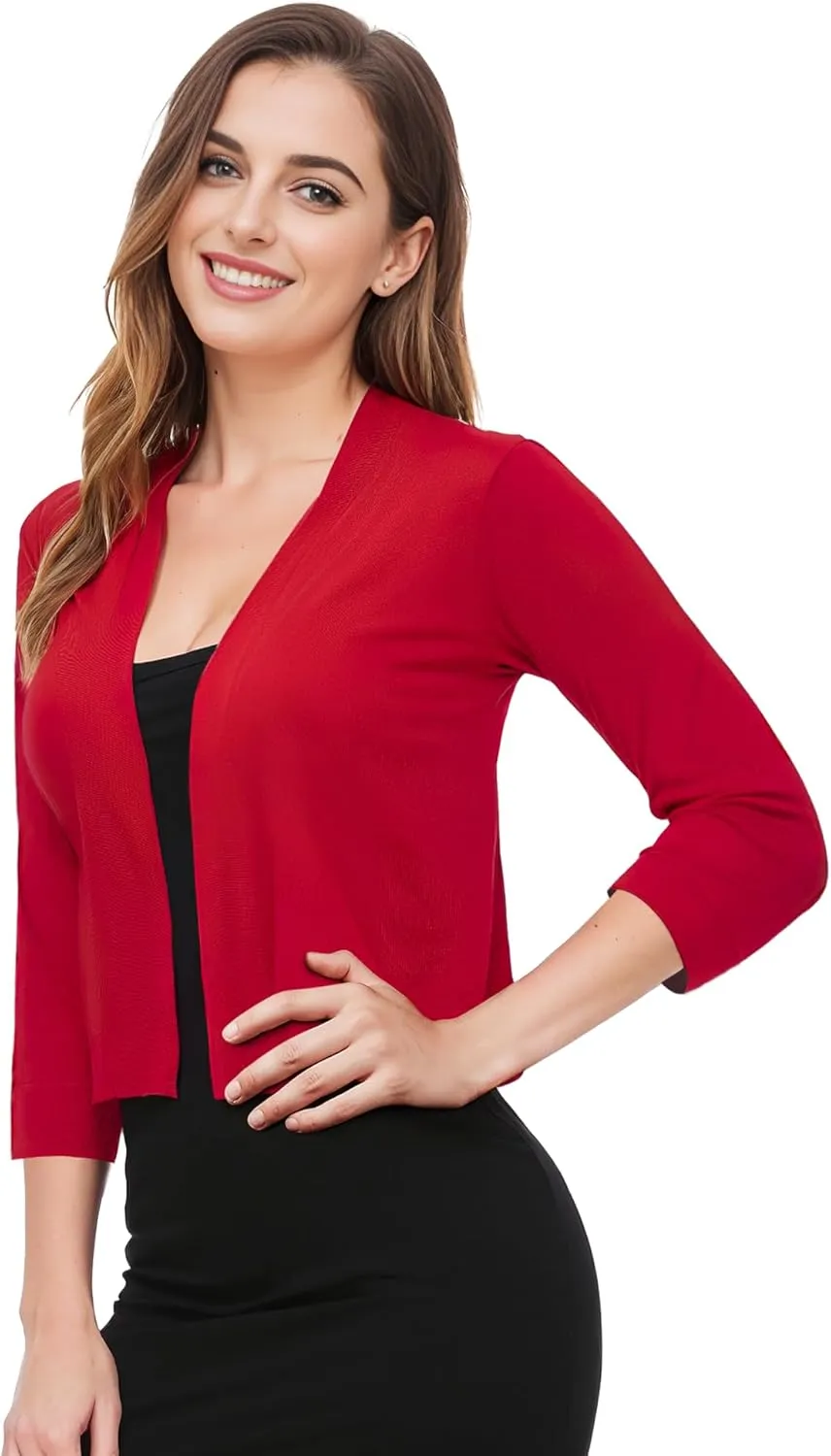 Cardigan for Women, Lightweight Cardigans Women Dressy for Summer, Short Bolero 3/4 Sleeve Cropped Shrug Sweaters Jacket