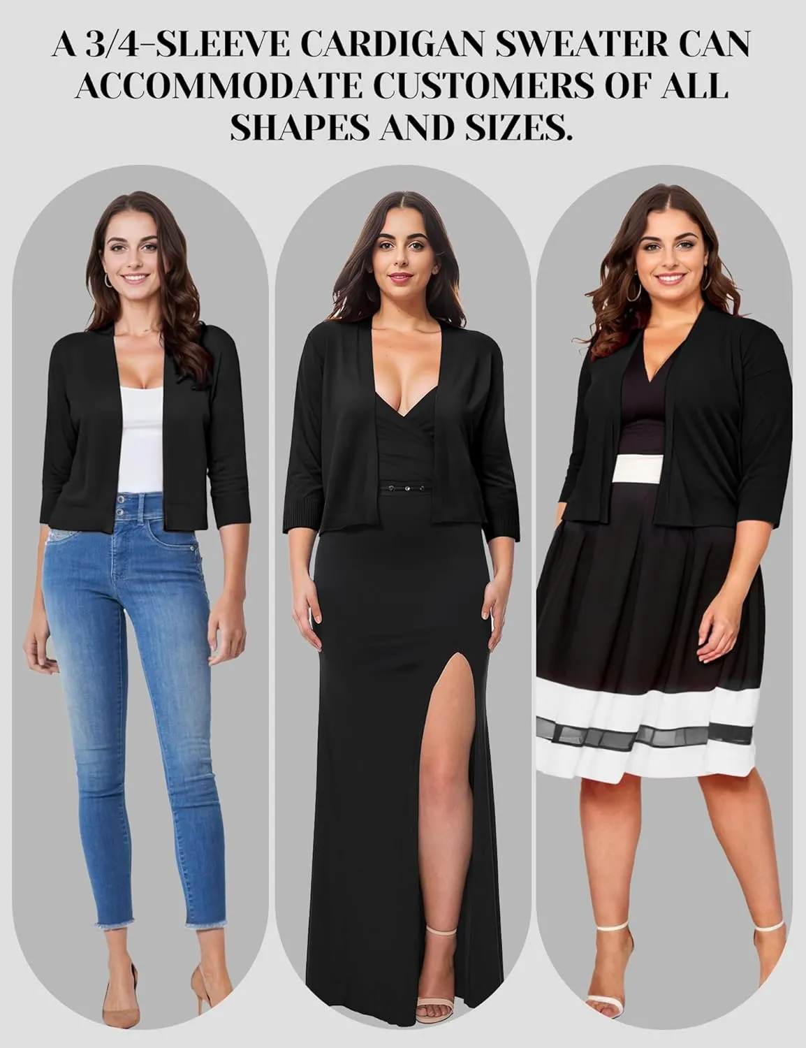 Cardigan for Women, Lightweight Cardigans Women Dressy for Summer, Short Bolero 3/4 Sleeve Cropped Shrug Sweaters Jacket