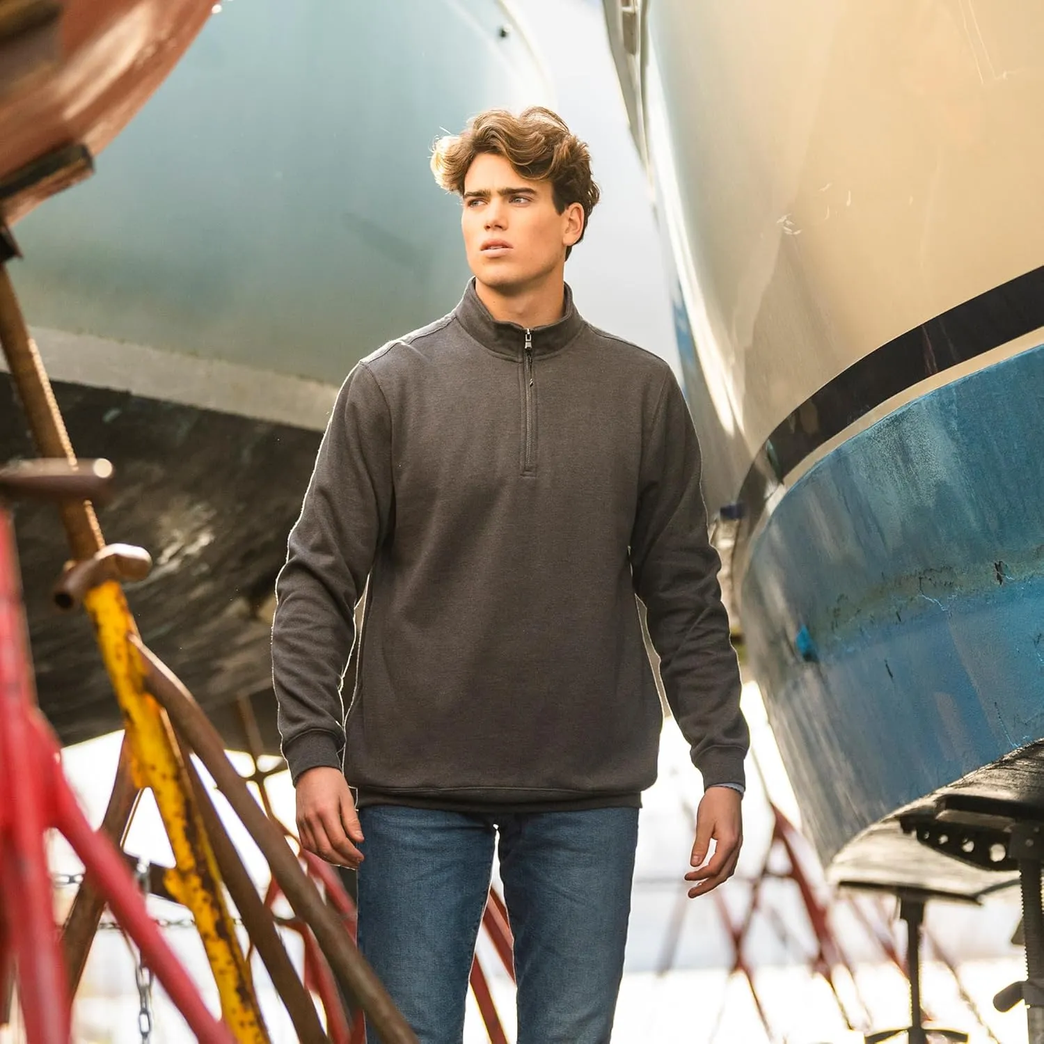 Charles River Apparel Men's Crosswind Quarter Zip Sweatshirt (Regular & Big-Tall Sizes)