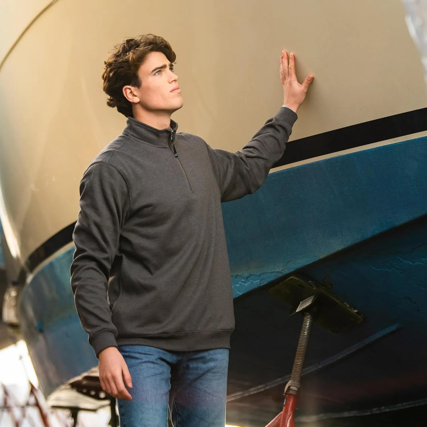 Charles River Apparel Men's Crosswind Quarter Zip Sweatshirt (Regular & Big-Tall Sizes)
