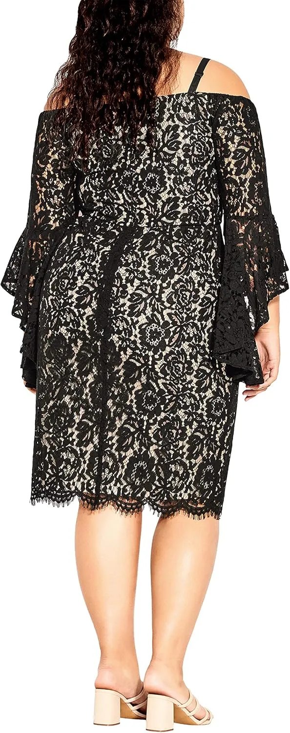 City Chic Women's Apparel Women's Plus Size Dress LACE Amour FF
