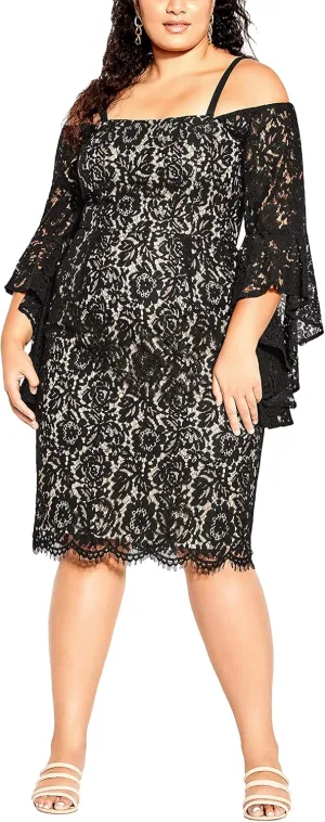 City Chic Women's Apparel Women's Plus Size Dress LACE Amour FF