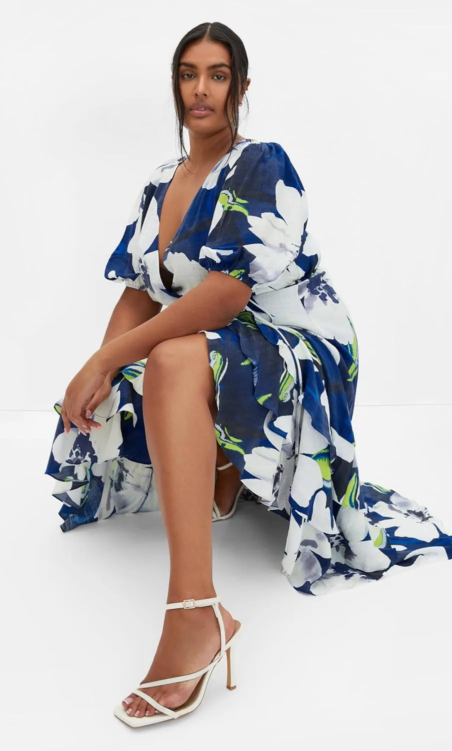 City Chic Women's Plus Size Dress - Bea Floral Wrap Midi