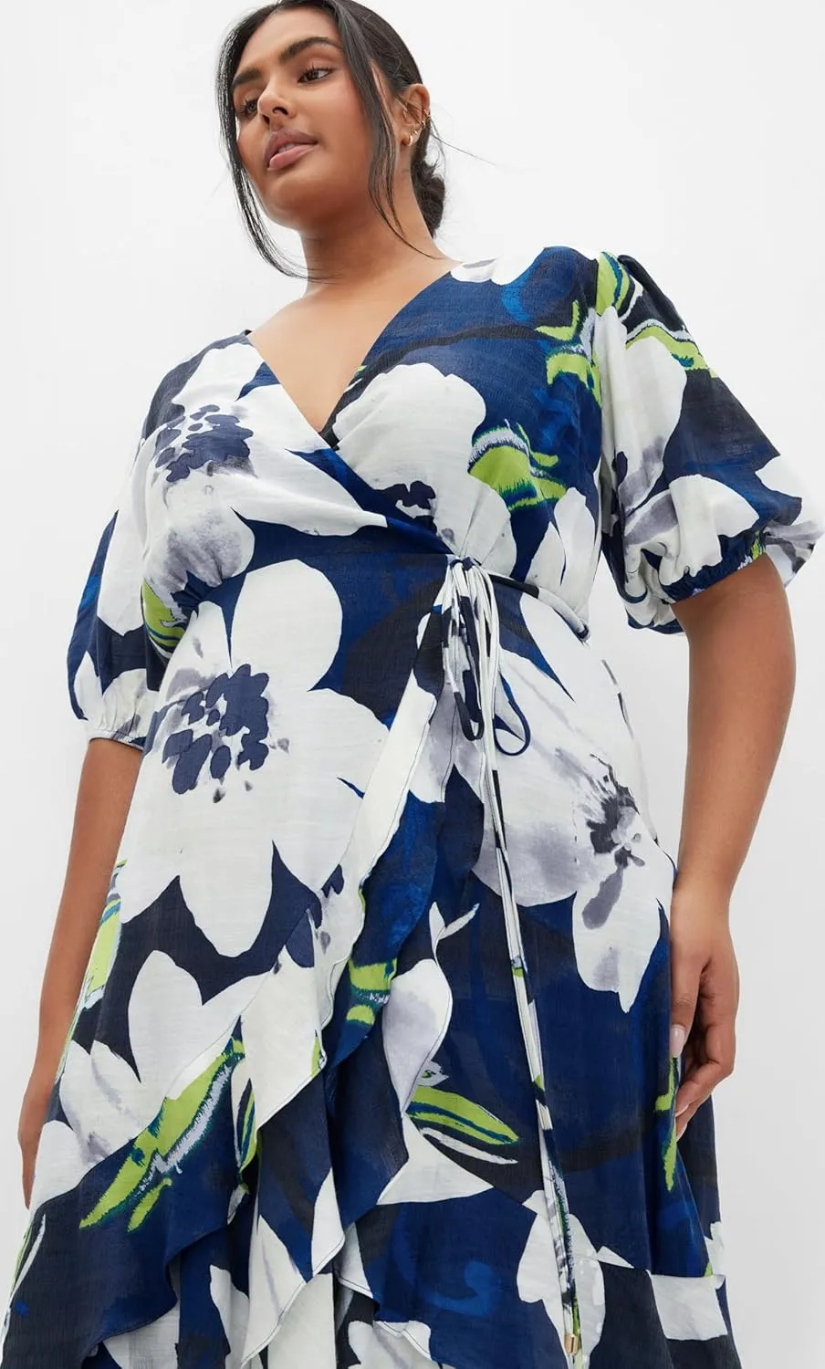 City Chic Women's Plus Size Dress - Bea Floral Wrap Midi