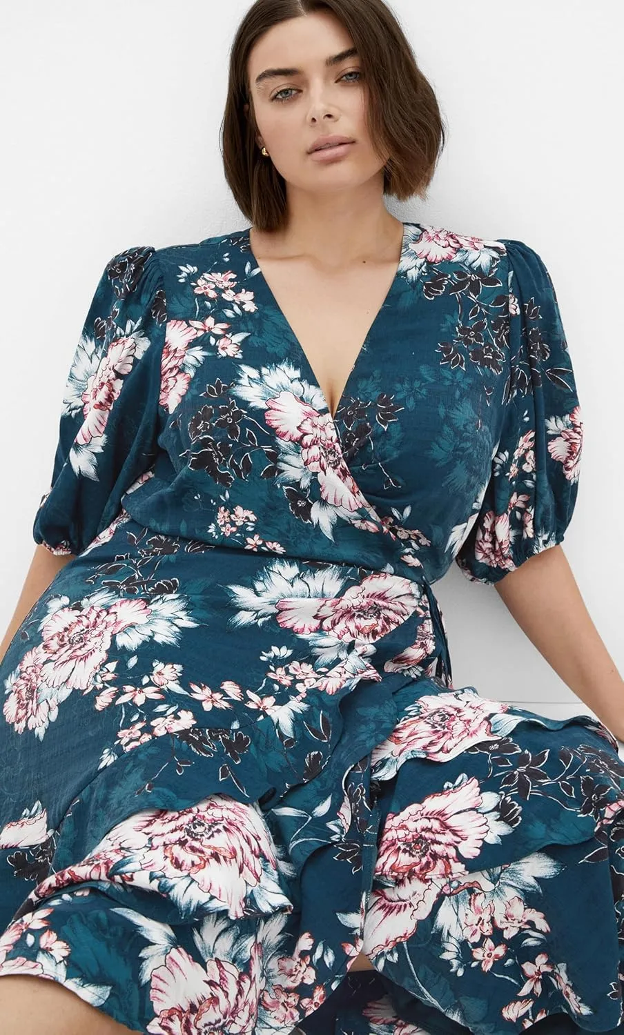 City Chic Women's Plus Size Dress - Bea Floral Wrap Midi