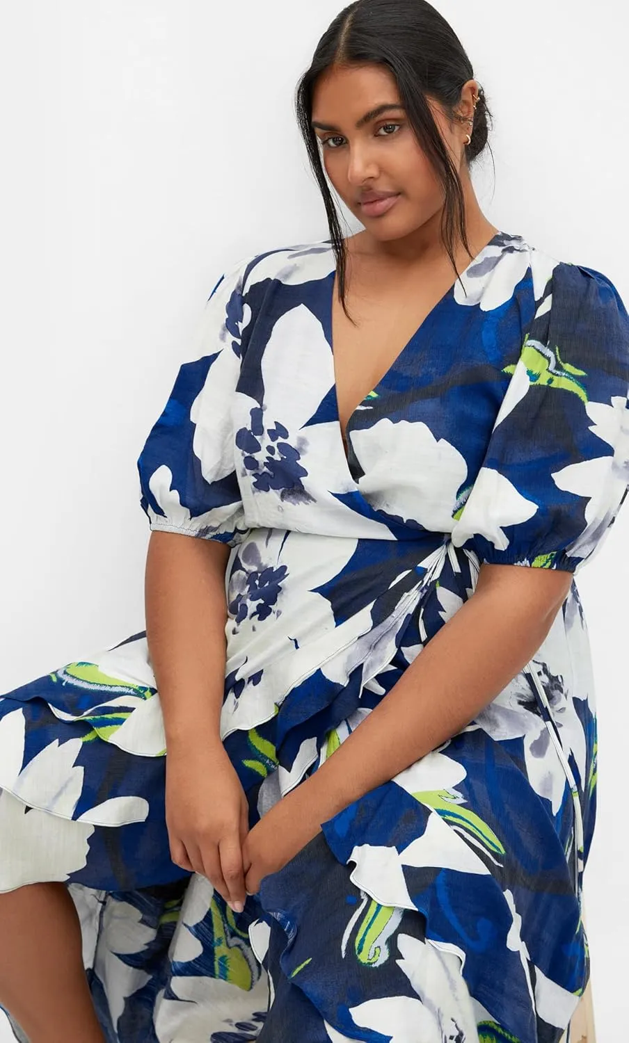 City Chic Women's Plus Size Dress - Bea Floral Wrap Midi