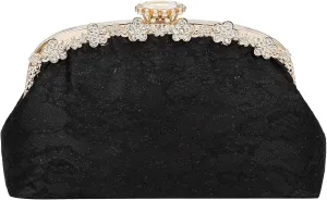 Clutch Purse for Women Lace Formal Evening Bag with Rhinestones for Wedding Prom Party Clutch Shoulder Cross Body Handbag