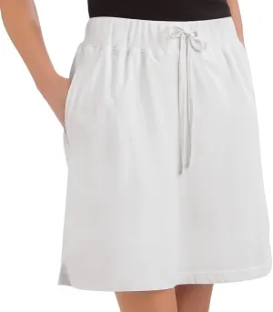 Collections Etc Drawstring Cotton Knit Pull-On Skort with Elastic Waistband - Casual Summer Apparel