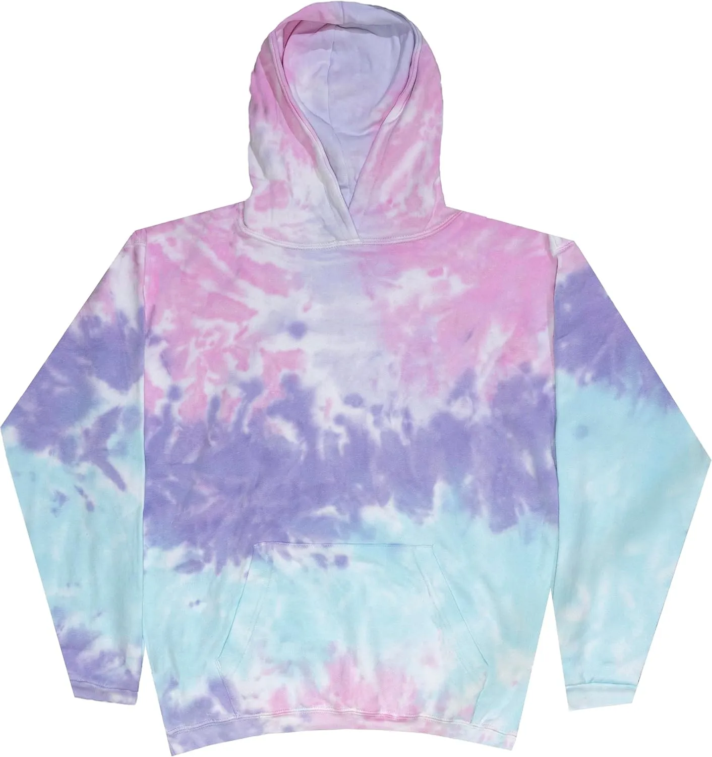 Colortone Kids Tie Dye Pullover Hoodies - Classic Fit No Drawstring Hooded Sweatshirts for Boys and Girls