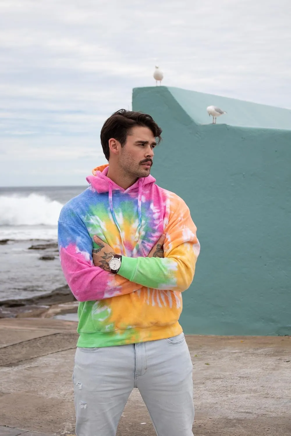 Colortone Tie Dye Pullover Hoodies for Women and Men - Classic Fit Sweatshirts