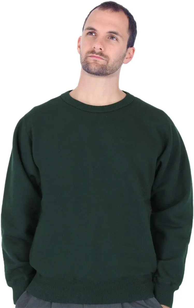 CottonMill Men's 100% Cotton Crew Sweatshirt - Heavyweight Cotton
