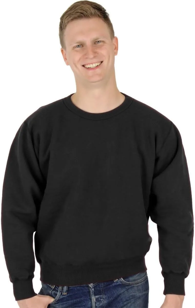 CottonMill Men's 100% Cotton Crew Sweatshirt - Heavyweight Cotton