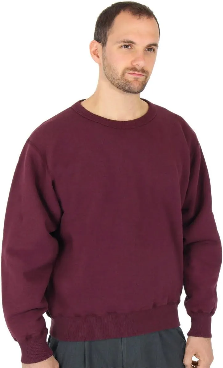 CottonMill Men's 100% Cotton Crew Sweatshirt - Heavyweight Cotton