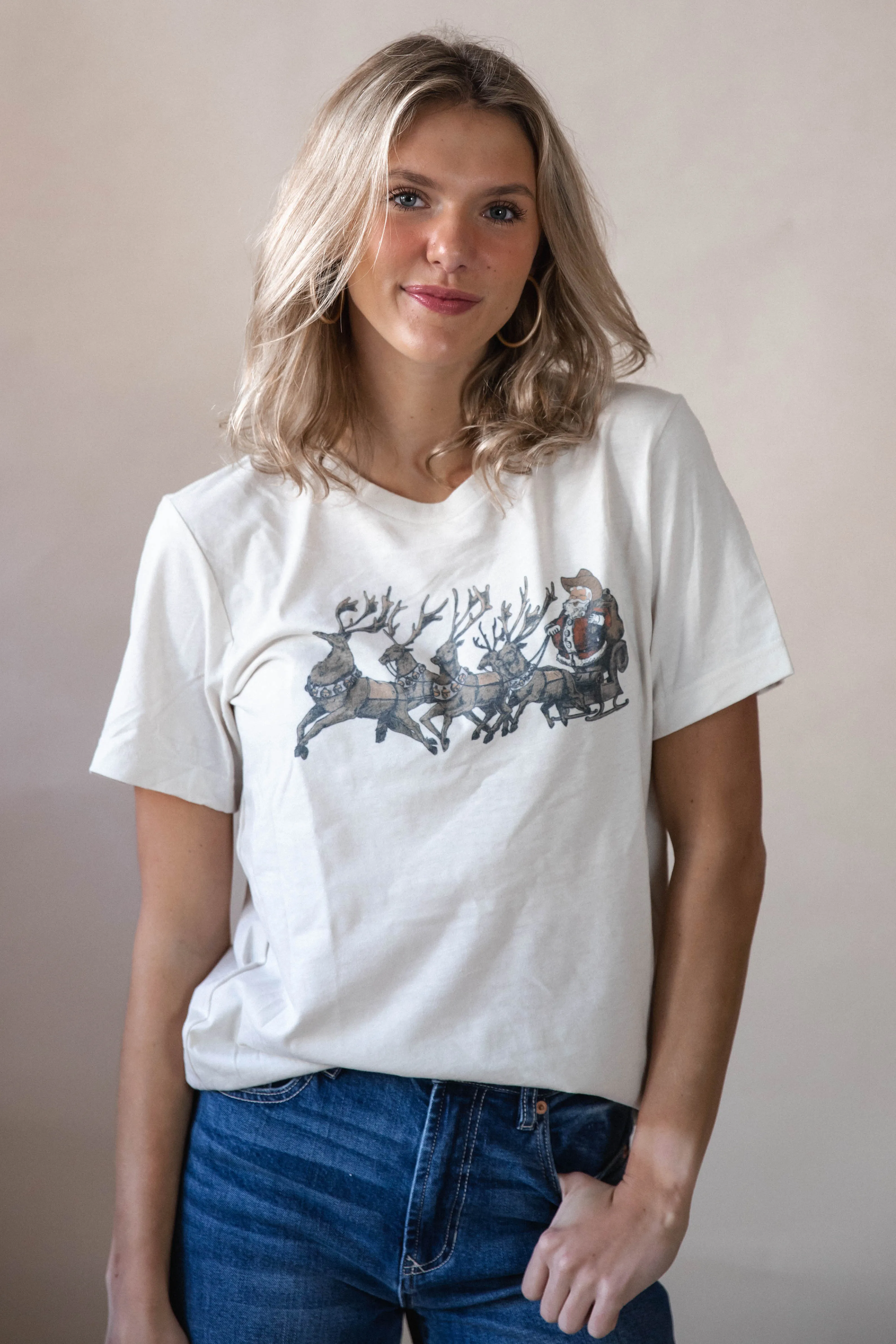 Cowboy Santa & Reindeer Tee