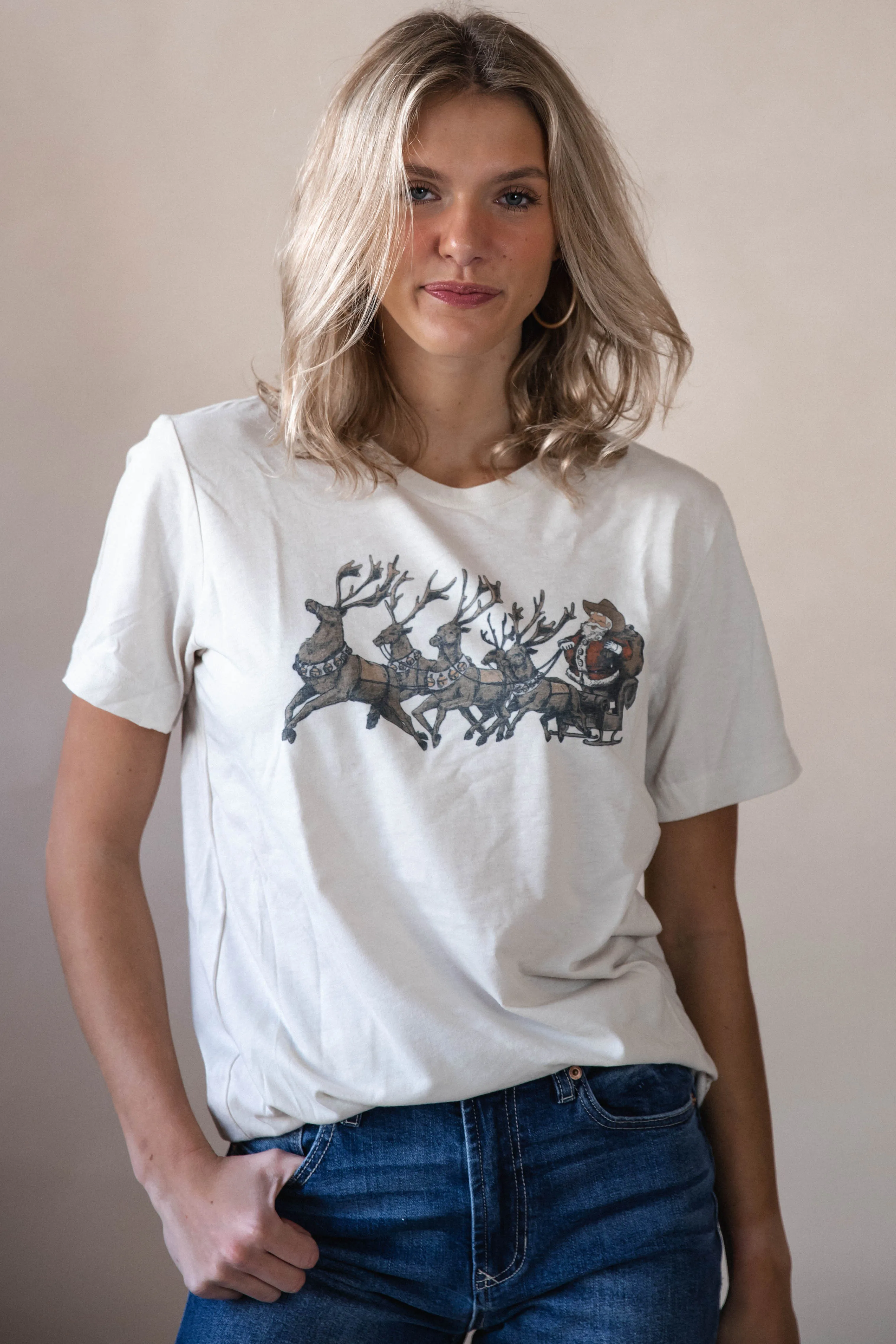 Cowboy Santa & Reindeer Tee