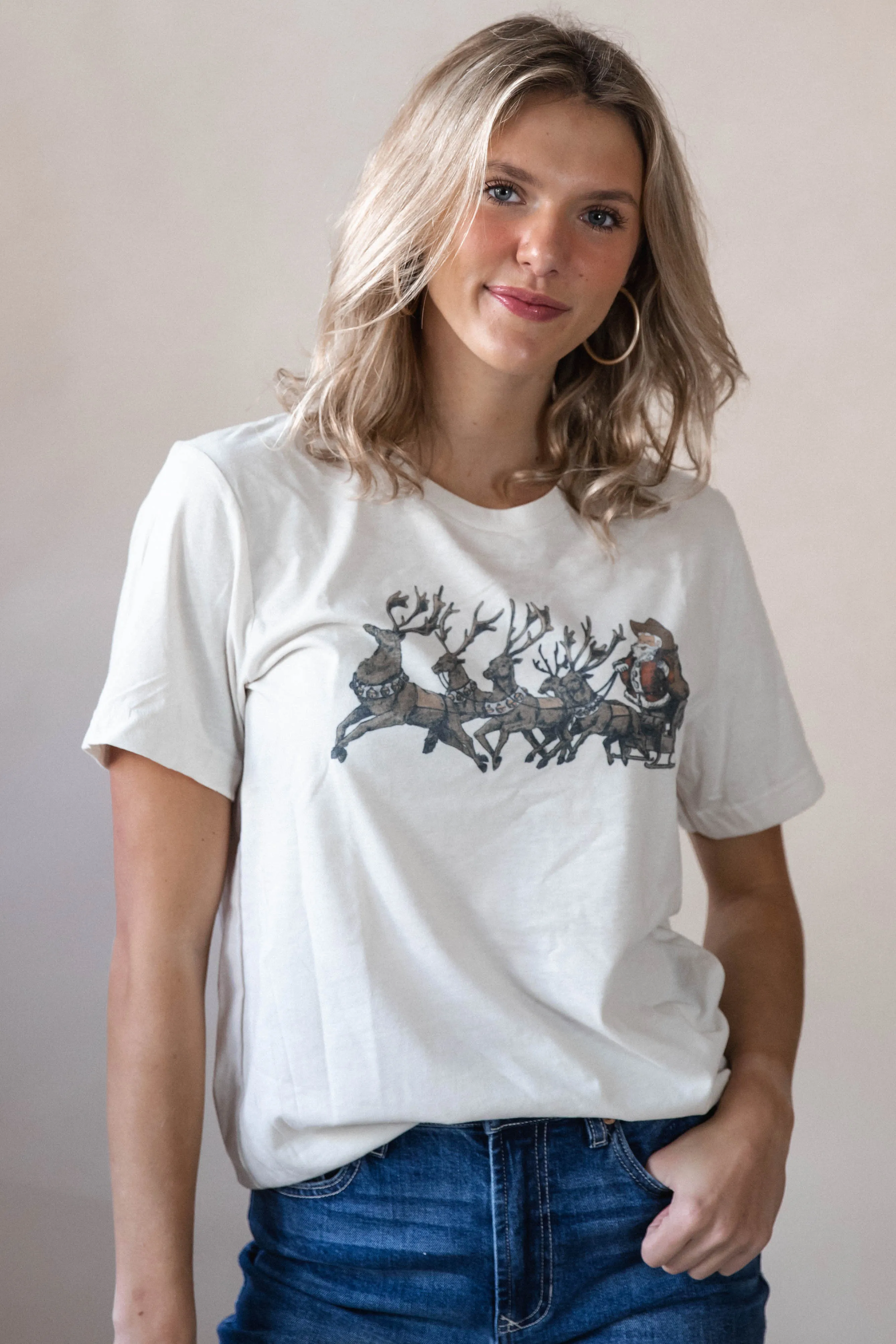 Cowboy Santa & Reindeer Tee